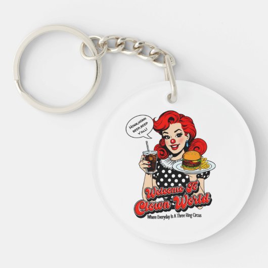 Welkom bij Clown World Acryl Sleutelhanger (Voorkant)