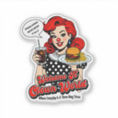 Welkom bij Clown World Custom-Cut Vinyl Sticker (Voorkant)