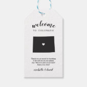 Welkom bij COLORADO | Kalligrafie bruiloft Cadeaulabel (Voorkant)