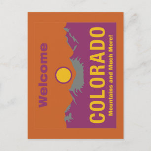 Welkom bij Colorado - Verenigde Staten-verkeersbor Briefkaart
