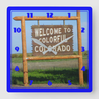 Welkom bij Colorful Colorado Wall Clock Vierkante Klok