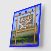 Welkom bij Colorful Colorado Wall Clock Vierkante Klok (Hoek)