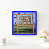 Welkom bij Colorful Colorado Wall Clock Vierkante Klok (Huis)