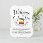 Welkom bij Columbia | Bestemming Huwelijk Douane Kaart (Staand voorkant)