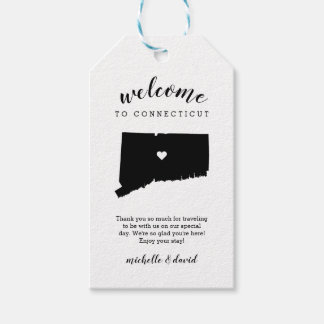 Welkom bij Connecticut | Kalligrafie bruiloft Cadeaulabel