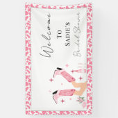 Welkom bij Cowboy Boots & Bubbly Vrijgezellenfeest Spandoek (Verticaal)