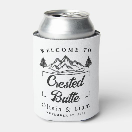 Welkom bij Crested Butte Co Wedding Minimalist Blikjeskoeler (Blikje Voorkant)