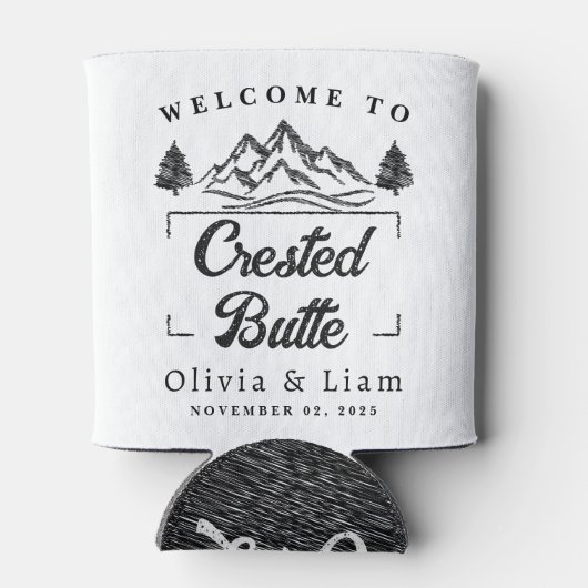 Welkom bij Crested Butte Co Wedding Minimalist Blikjeskoeler (Achterkant)