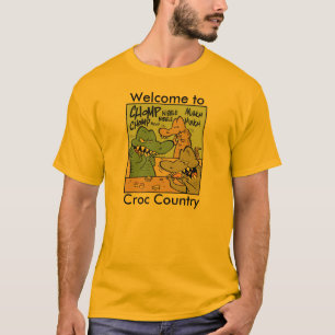 Welkom bij Croc Country Crocodile Cartoon T-shirt
