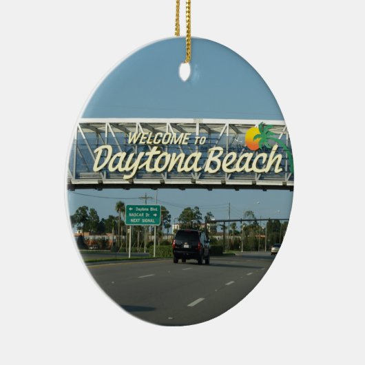 Welkom bij Daytona Beach Keramisch Ornament (Rechts)