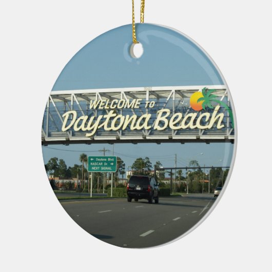 Welkom bij Daytona Beach Keramisch Ornament (Links)