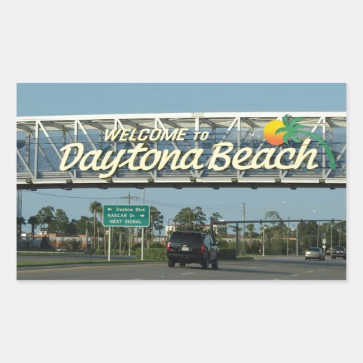 Welkom bij Daytona Beach Rechthoekige Sticker (Voorkant)