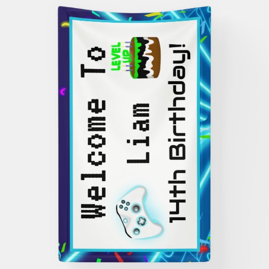 Welkom bij de 14e Happy Birthday-hit! Spandoek (Verticaal)