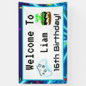 Welkom bij de 16e Happy Birthday-hit! Spandoek (Verticaal)