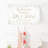 Welkom bij de 50e en Fabulous Party Gold en White  Spandoek (Insitu)