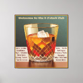 Welkom bij de 5 uur Club Mid Century Design Canvas Afdruk (Voorkant)