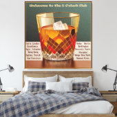 Welkom bij de 5 uur Club Mid Century Design Canvas Afdruk (Insitu (Slaapkamer))