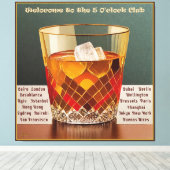 Welkom bij de 5 uur Club Mid Century Design Canvas Afdruk (Insitu (Houten vloer))