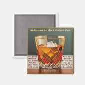 Welkom bij de 5 uur Club Mid Century Design Magneet (Voorkant / Achterkant)