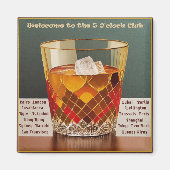 Welkom bij de 5 uur Club Mid Century Design Magneet (Voorkant)