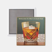 Welkom bij de 5 uur Club Mid Century Design Magneet (Voorkant / Achterkant)