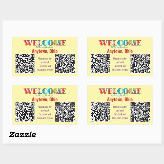 WELKOM bij de aangepaste QR-code van de buurt Rechthoekige Sticker (Vel)