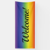 Welkom bij de achtergrond van regenboogkleuren spandoek (Verticaal)