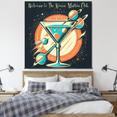 Welkom bij de Atomic Martini Club Space Age Canvas Afdruk (Insitu (Slaapkamer))