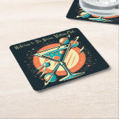 Welkom bij de Atomic Martini Club Space Age Kartonnen Onderzetters (Schuin)