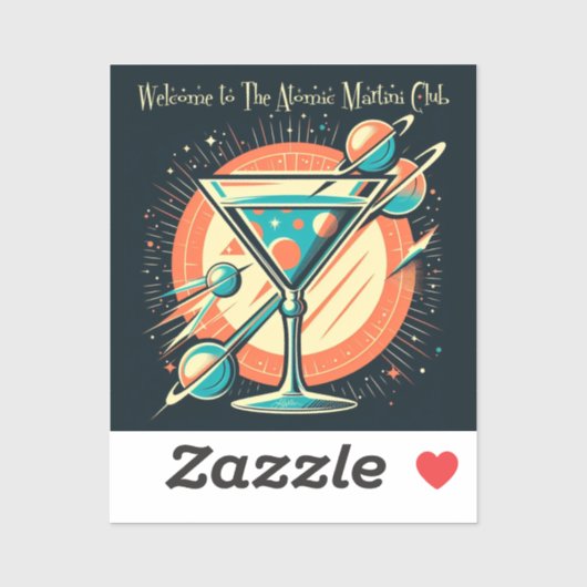 Welkom bij de Atomic Martini Club Space Age Sticker (Vel)