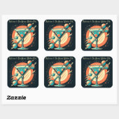 Welkom bij de Atomic Martini Club Space Age Vierkante Sticker (Vel)