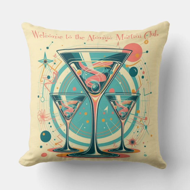 Welkom bij de Atomic Martini Club Triple Play Kussen (Voorkant)