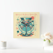 Welkom bij de Atomic Martini Club Triple Play Vierkante Klok (Huis)