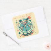 Welkom bij de Atomic Martini Club Triple Play Vierkante Sticker (Envelop)