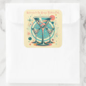 Welkom bij de Atomic Martini Club Triple Play Vierkante Sticker (Tas)