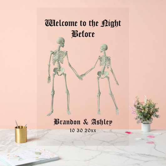 Welkom bij de avond voor het repetitiediner acryl bord (Huwelijk)