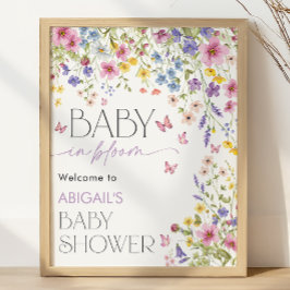 Welkom bij de Baby in Bloom Vlinder Baby Shower Poster