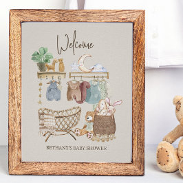 Welkom bij de Baby Shower Boho Nursery Thema Poster