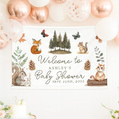 Welkom bij de Baby Shower Bosdieren Thema Feestje Spandoek
