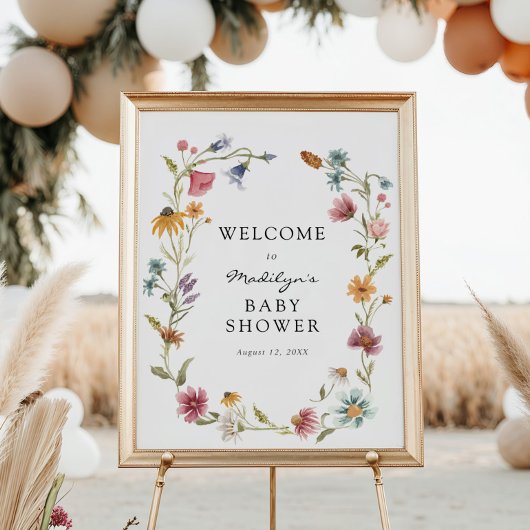Welkom bij de Baby Shower 'In Bloom' Poster
