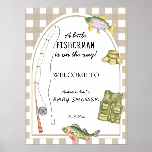 Welkom bij de baby shower van de visser poster (Voorkant)