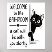 Welkom bij de badkamer kat metgezel poster (Voorkant)