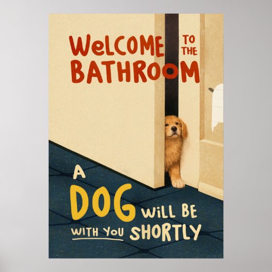 Welkom bij de Badkamerhond Poster (Voorkant)