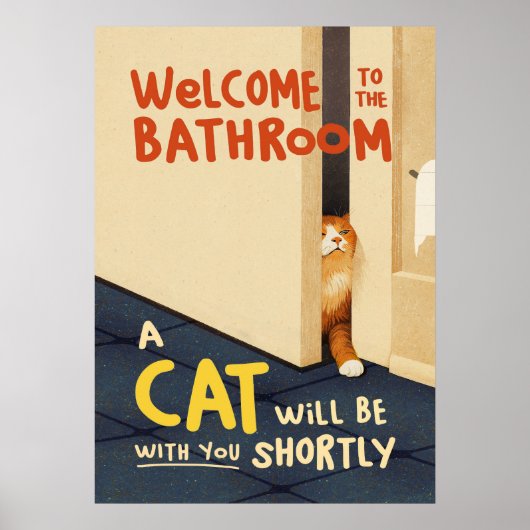 Welkom bij de Badkamerkat Poster (Voorkant)