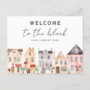 Welkom bij de Block New HomeOwner Real Estate Briefkaart