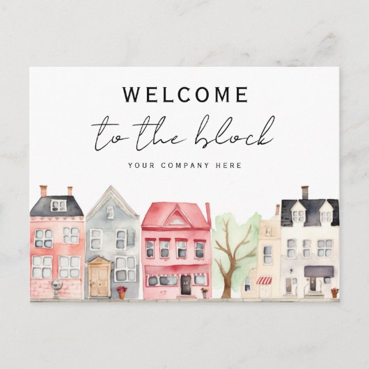 Welkom bij de Block New HomeOwner Realty Briefkaart (Voorkant)