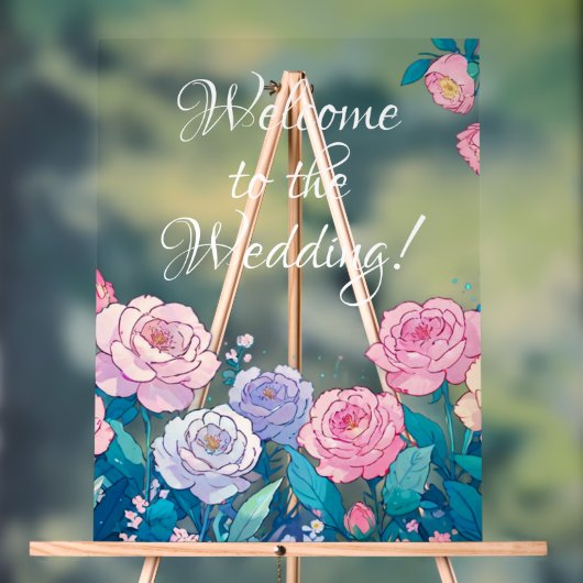 Welkom bij de bruiloft acryl teken acryl bord (Neutraal)