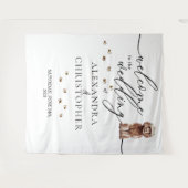 Welkom bij de bruiloft Brown Cavapoo Dog Wandkleed (Voorkant (horizontaal))