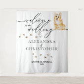 Welkom bij de bruiloft Corgi Dog Wandkleed (Voorkant)