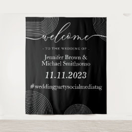 Welkom bij de bruiloft eenvoudige geometrische zwa wandkleed